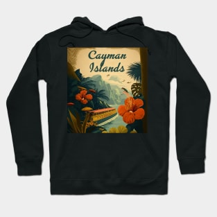 Cayman Islands Caribbean Vintage Travel Art Poster Hoodie